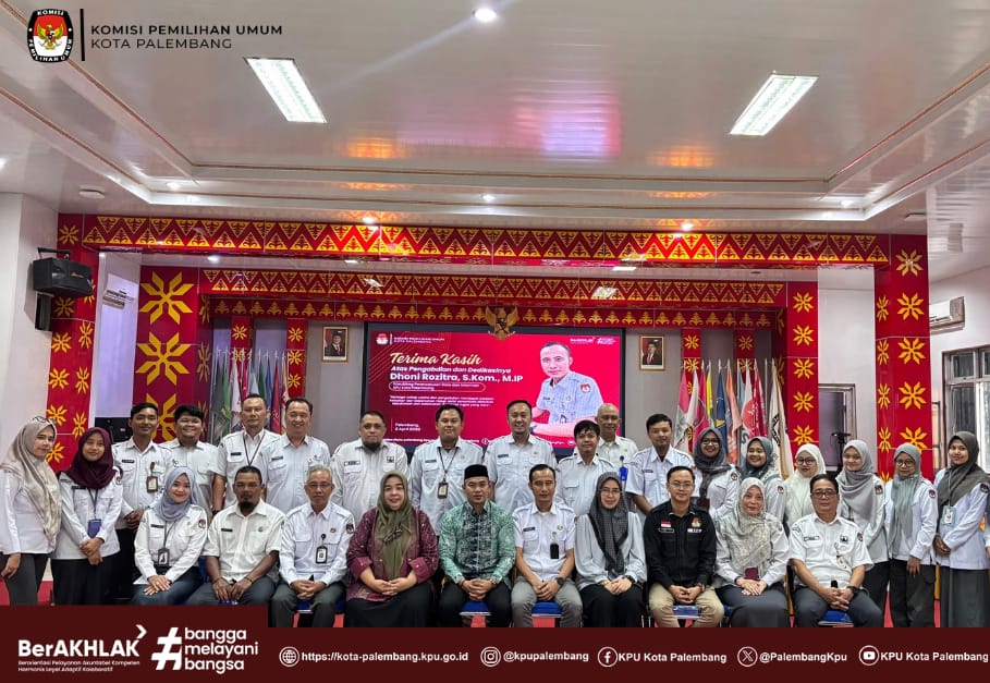 KPU Kota Palembang mengucapkan selamat atas penugasan baru kepada Bapak Dhoni Rozitra, S.Kom., M.IP.
