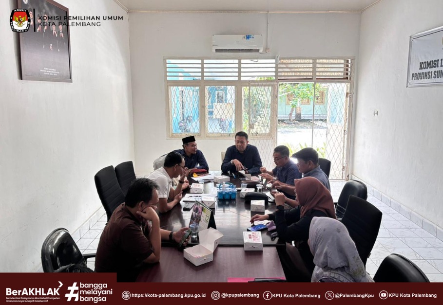KPU Kota Palembang melakukan Koordinasi Pengelolaan dan Pelayanan Informasi Publik dan E-Monev 2026