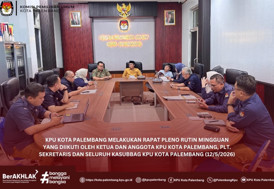 KPU Kota Palembang melakukan Rapat Pleno Rutin Mingguan