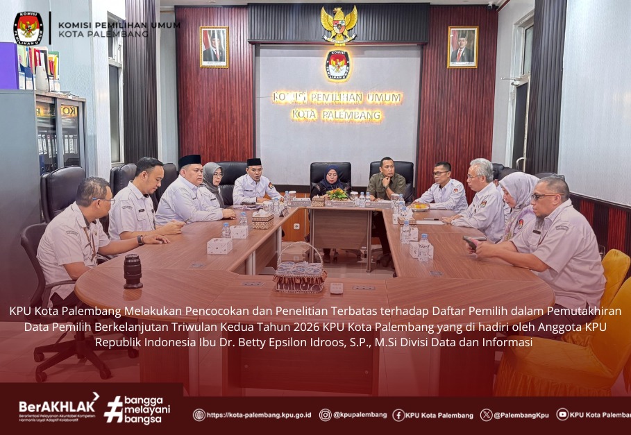 Kunjungan Anggota KPU RI Ibu Dr. Betty Epsilon Idroos, S.P., M.Si ke KPU Kota Palembang
