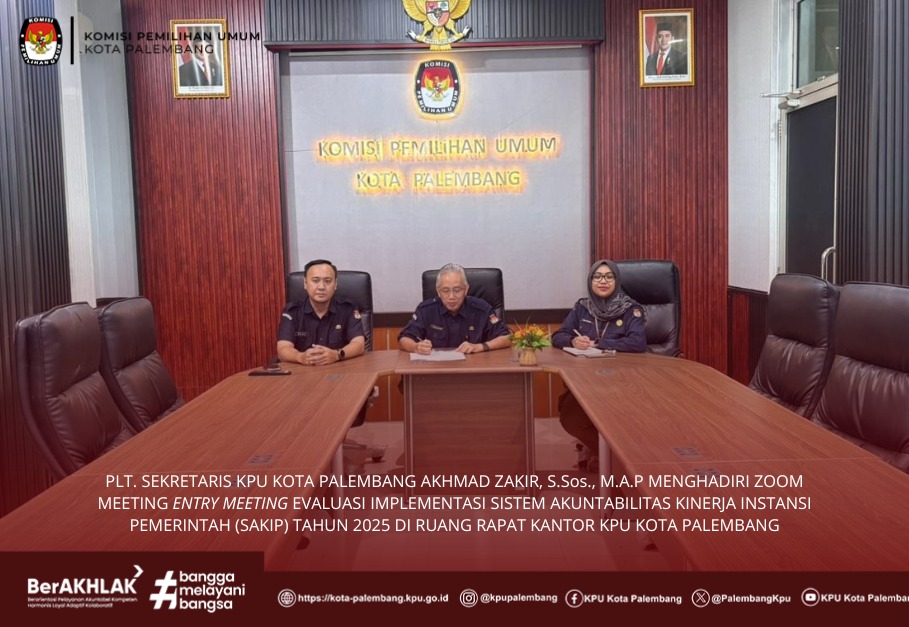 Plt. Sekretaris KPU Kota Palembang Menghadiri Undangan Entry Meeting Evaluasi SAKIP Tahun 2026