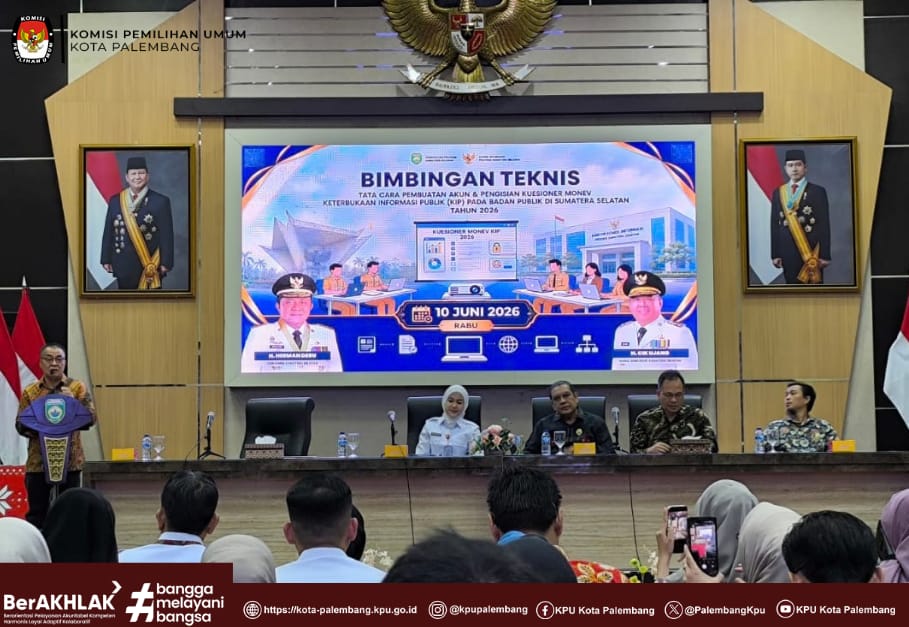 Kasubbag Parhupmas dan SDM dan Staff menghadiri undangan Bimtek Monev KI Tahun 2026