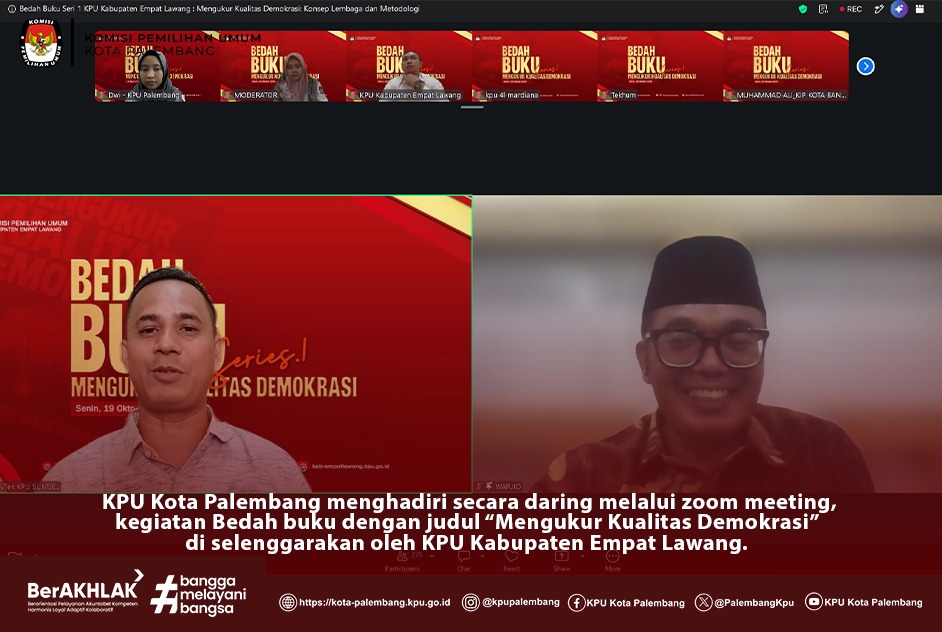 KPU Kota Palembang menghadiri secara daring melalui zoom meeting