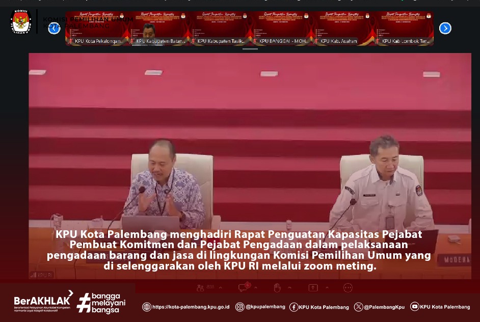 KPU Kota Palembang Kasubbag KUL menghadiri Rapat zoom
