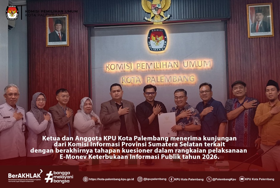 KPU Kota Palembang menerima kunjungan dari Komisi Informasi Provinsi Sumatera Selatan